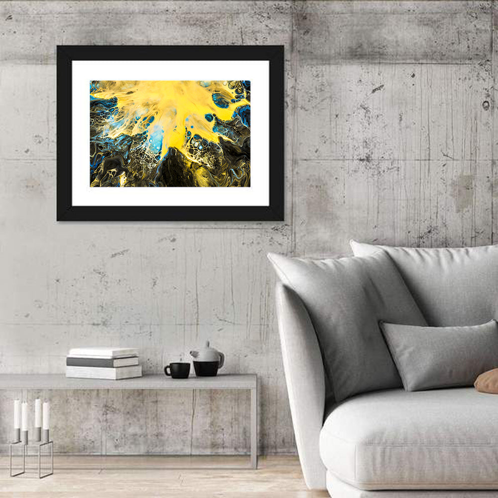 Cellular Fluid Burst Wall Art in a room, landscape
