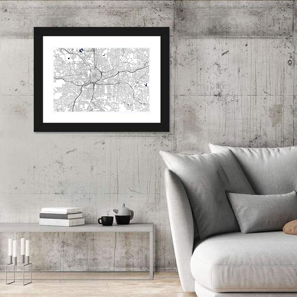 Atlanta City Map Wall Art