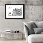 Vigo Aerial Map, Hand-drawn Wall Art