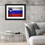 Slovenia Flag on Weathered Brick Wall Art
