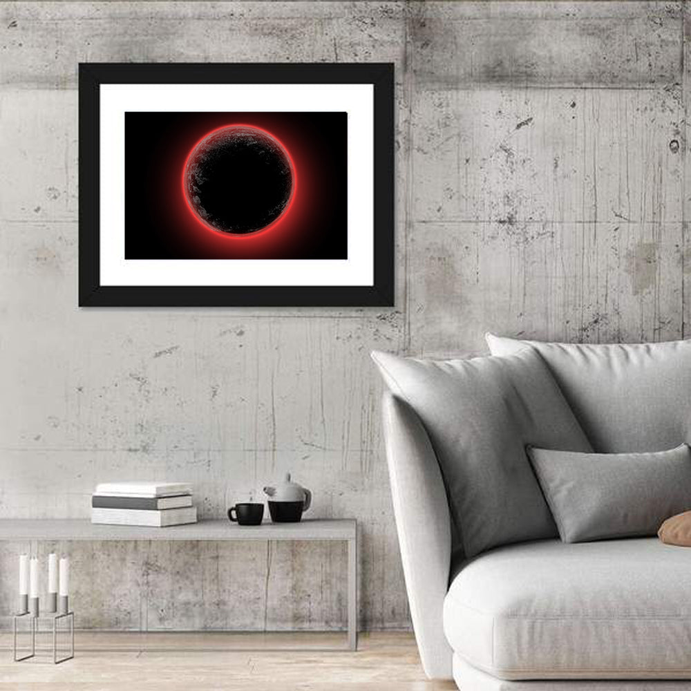 Red Planet Eclipse Wall Art in a room, landscape