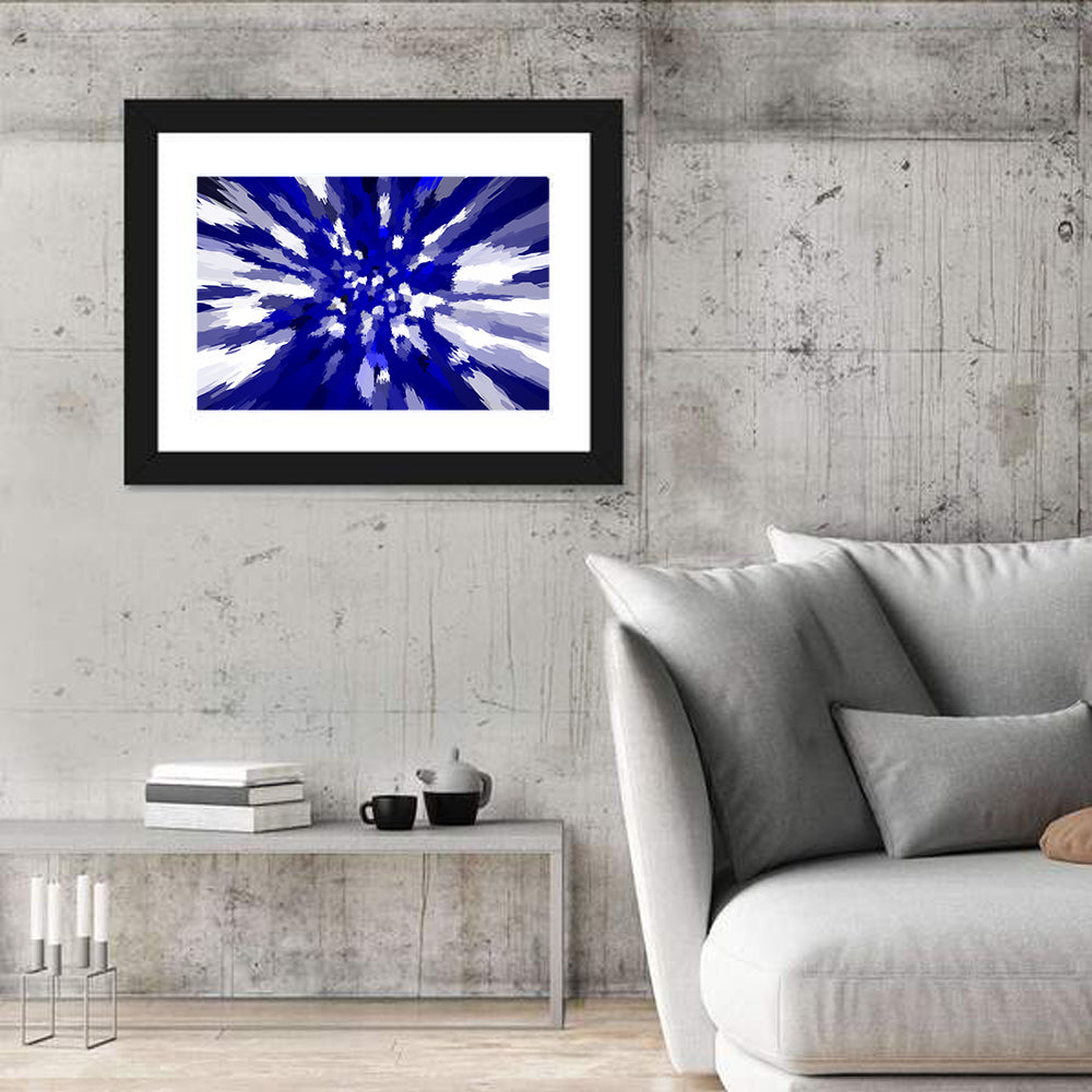 Radial Blue Starburst Wall Art