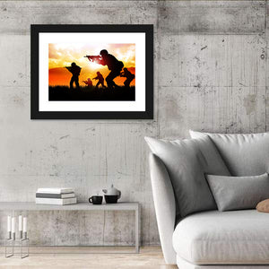 Soldiers Group Silhouette Wall Art