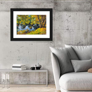 Sunny Autumn Day On Lake Wall Art