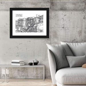 New Orleans City Map Wall Art