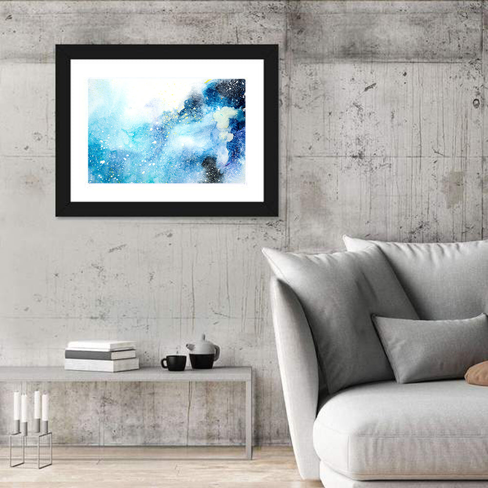 Cosmic Drips in Blue Wall Art