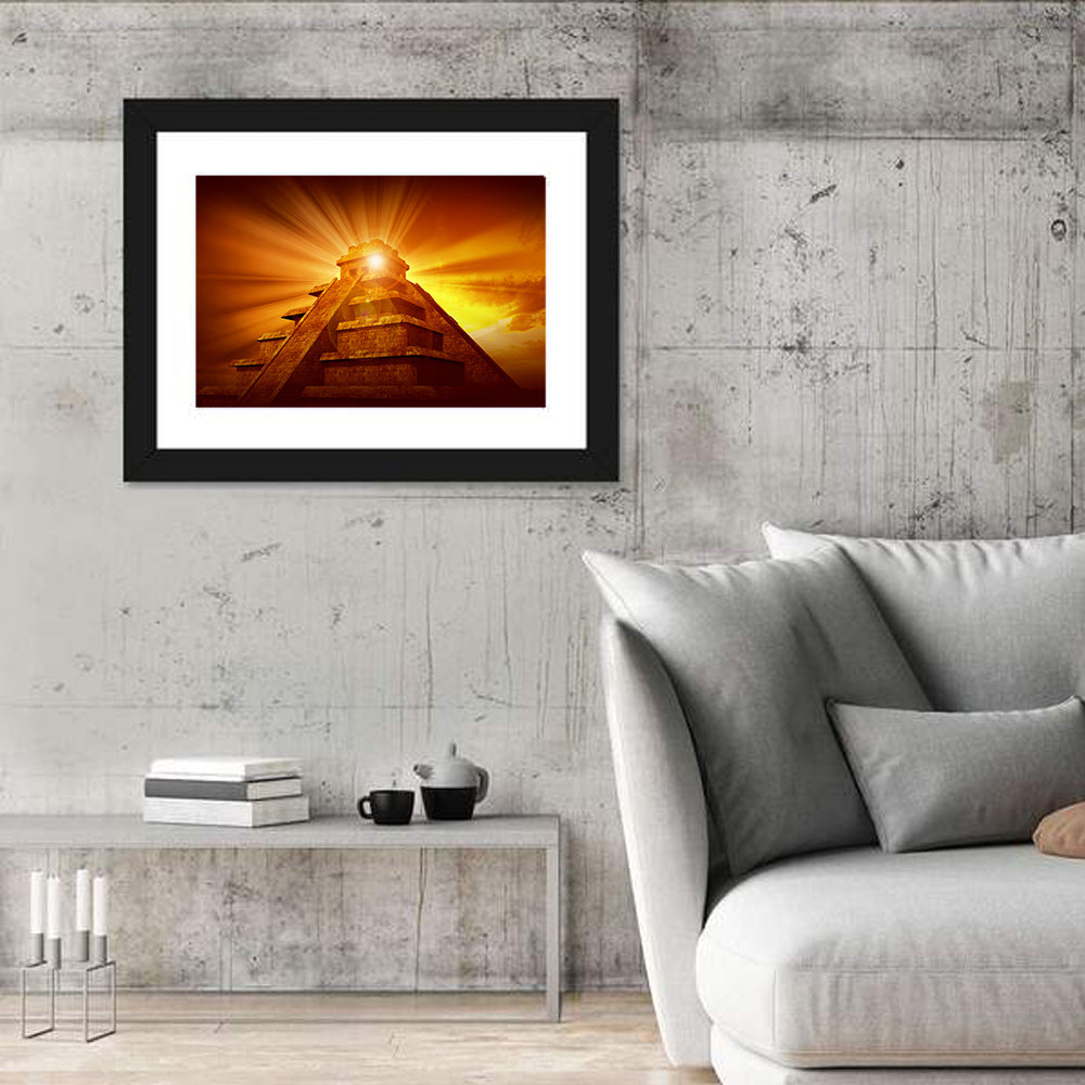 El Castillo Pyramid Chichen Itza Wall Art in a room, landscape