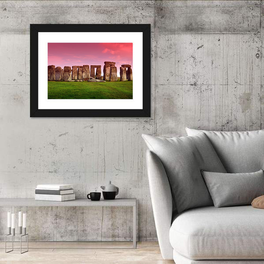 Stonehenge at Dusk Wall Art in a room, landscape
