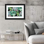 Turquoise Succulent Collage Wall Art