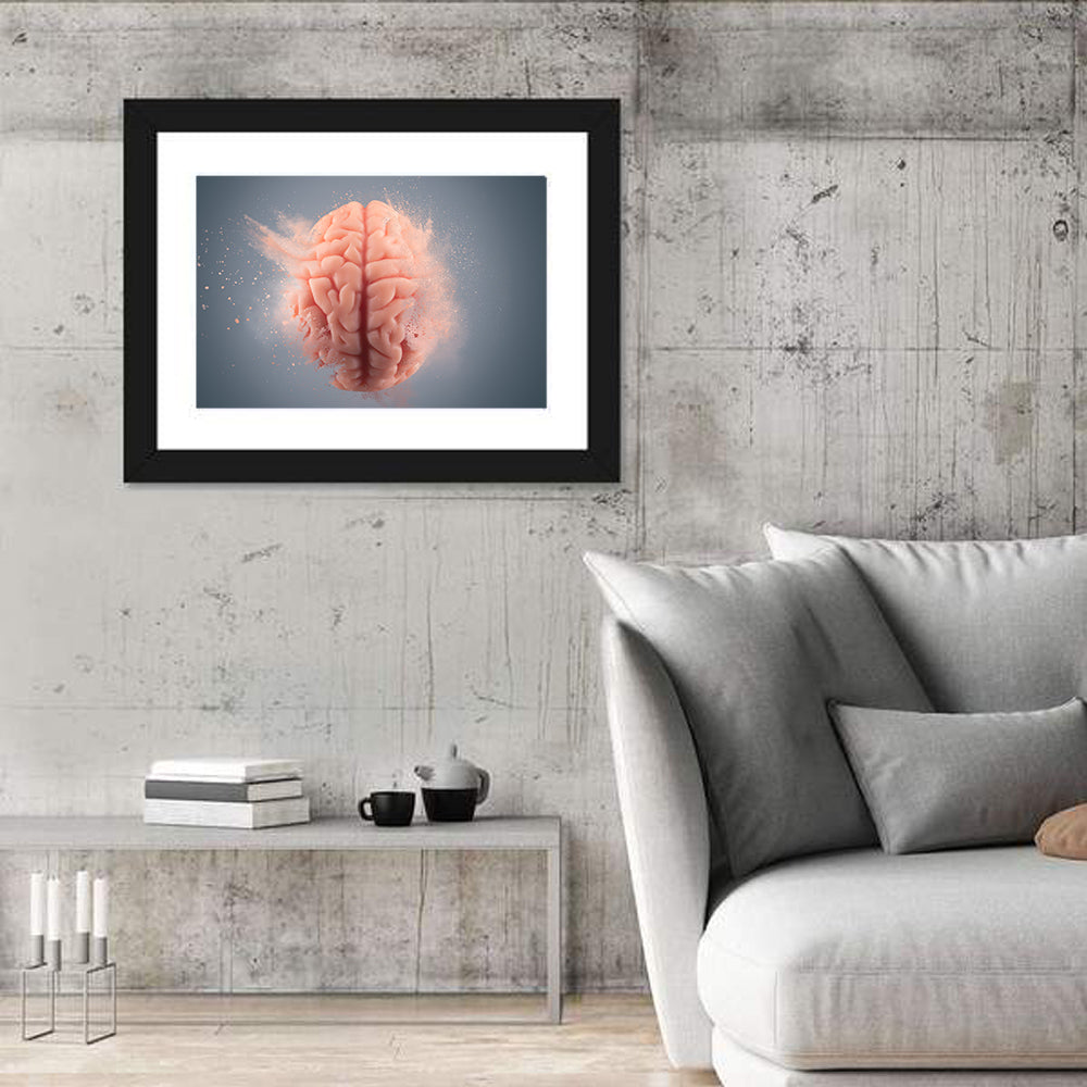 Anatomical Brain with Particles Wall Art in a room, landscape