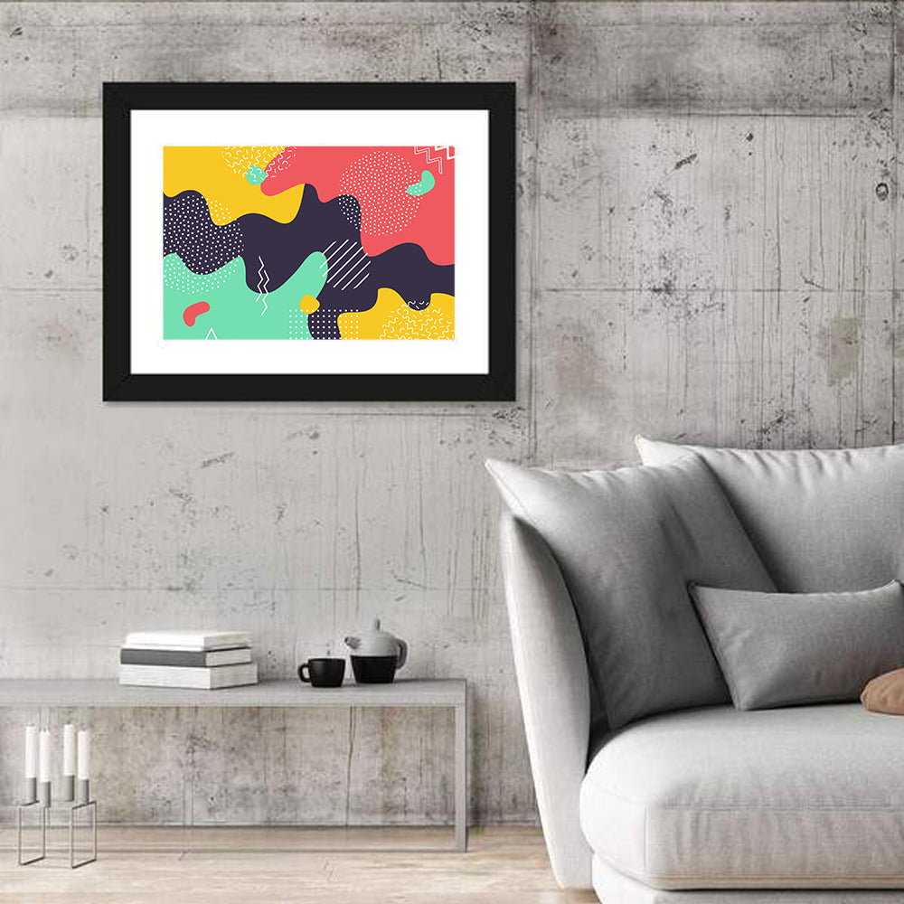 Liquid Splashes Geometric Pattern Wall Art