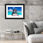 Tropical Jetty with Thatched Gazebo Wall Art