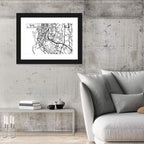 Sochi Street Grid Map Wall Art