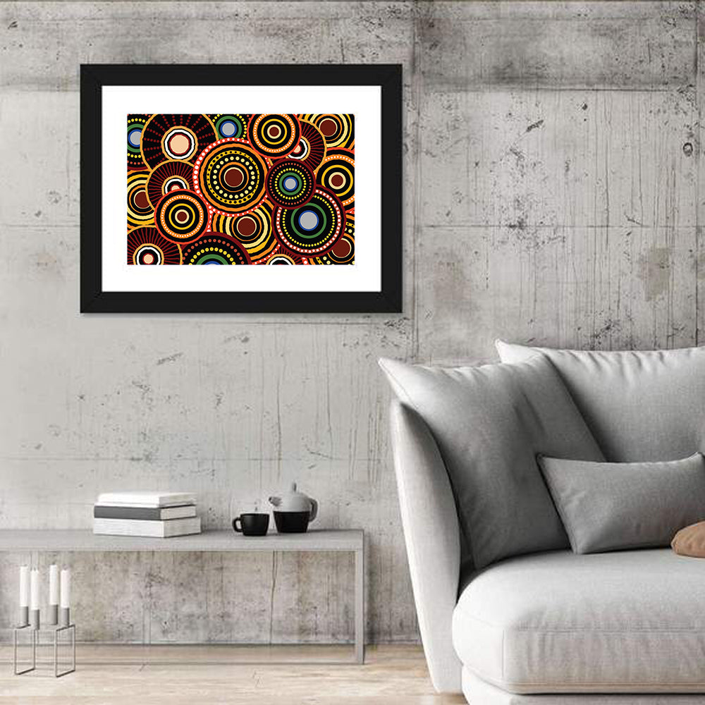 Earthy Concentric Circles Pattern Wall Art
