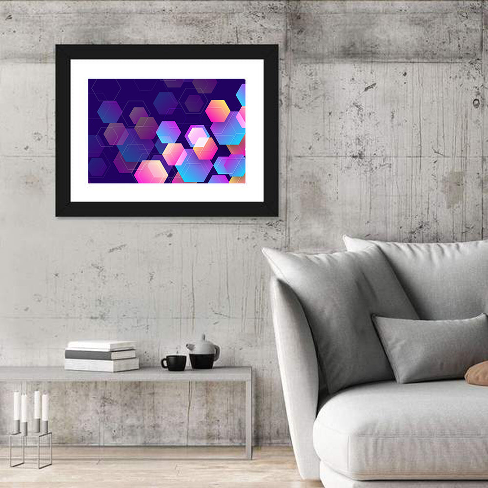 Translucent Hexagon Pattern Wall Art