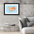 Iceland Map Illustration Wall Art