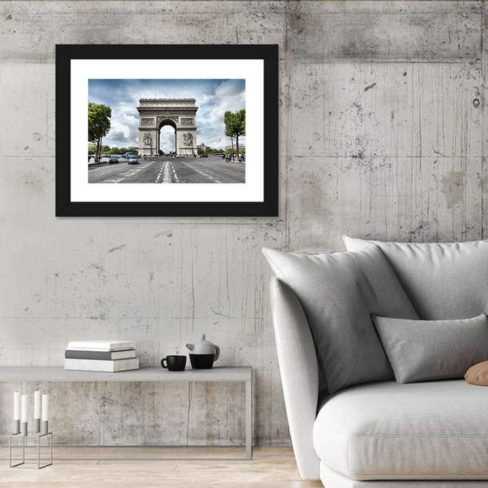 Arc De Triomphe Paris Wall Art in a room, landscape