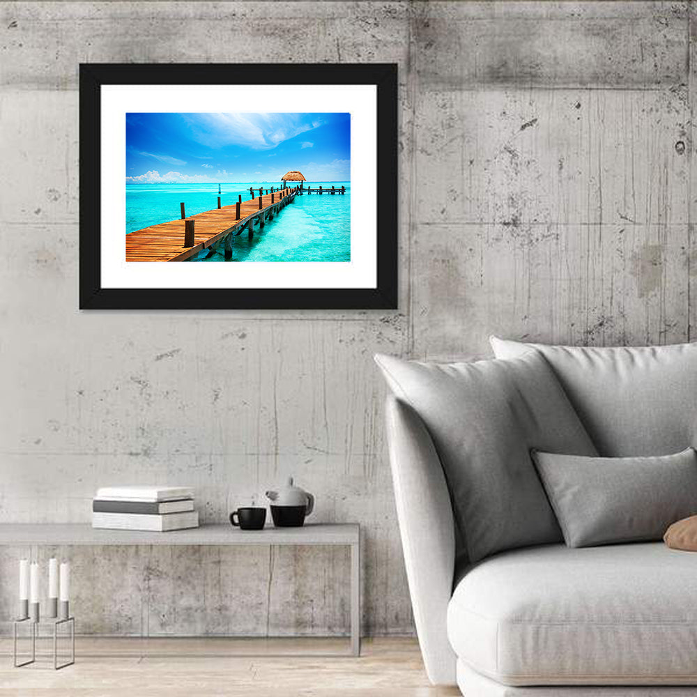 Isla Mujeres Jetty Wall Art in a room, landscape