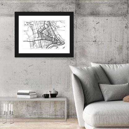 Bangui City Map Wall Art