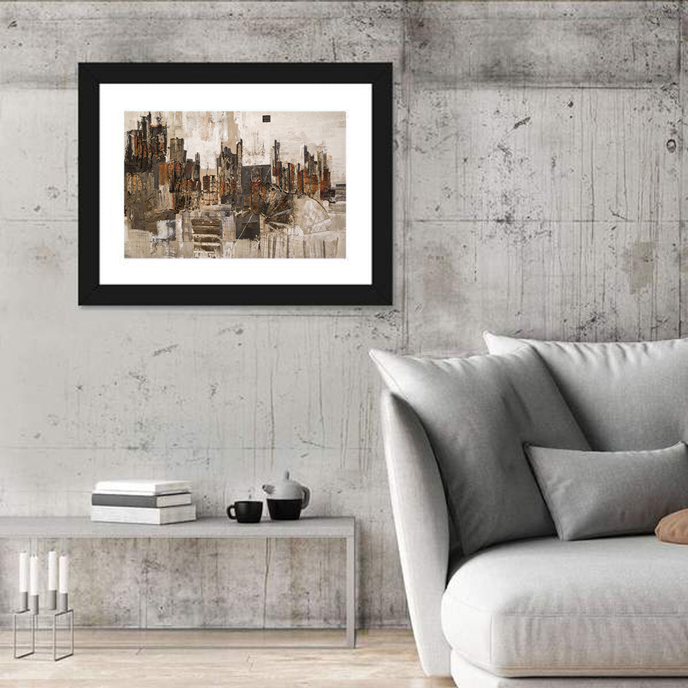 Brushstroke City Skyline Wall Art