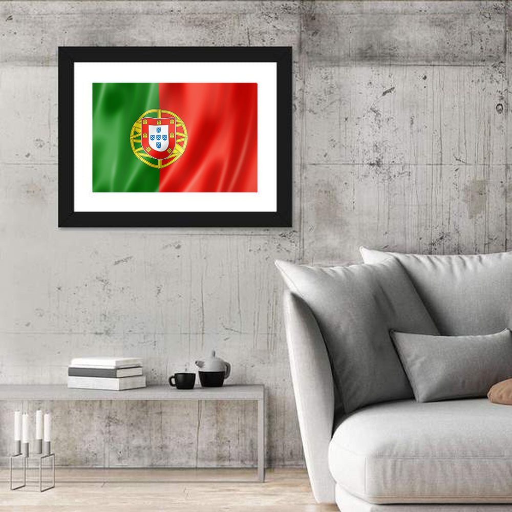 Portuguese Flag with Coat of Arms Wall Art