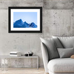Blue Geometric Mountain Range Wall Art