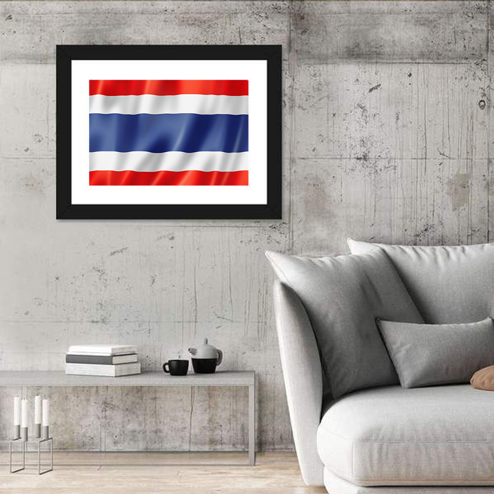 Thai Flag with Waving Stripes Wall Art