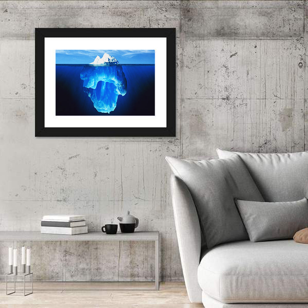 Split-level Melting Iceberg Wall Art in a room, landscape