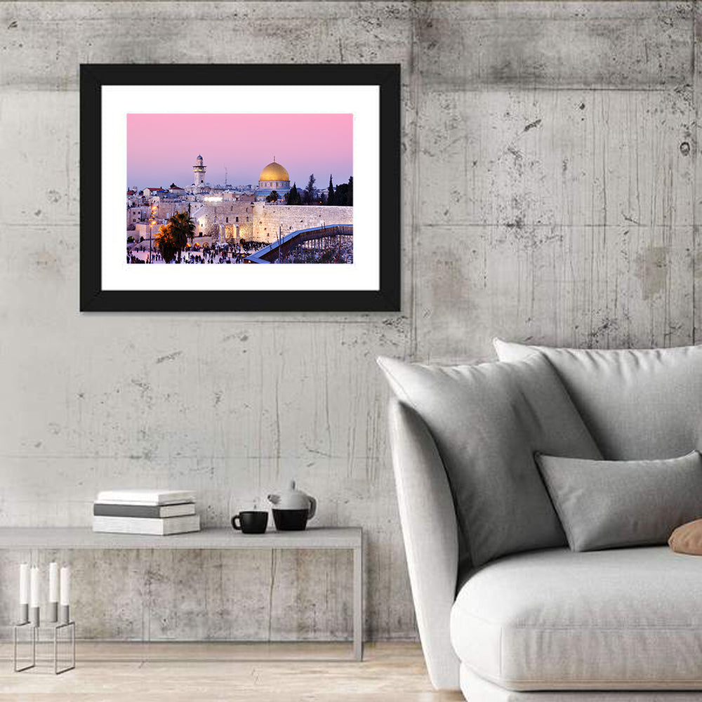 Dome of the Rock and Western , Jerusalem Wall Art in a room, landscape