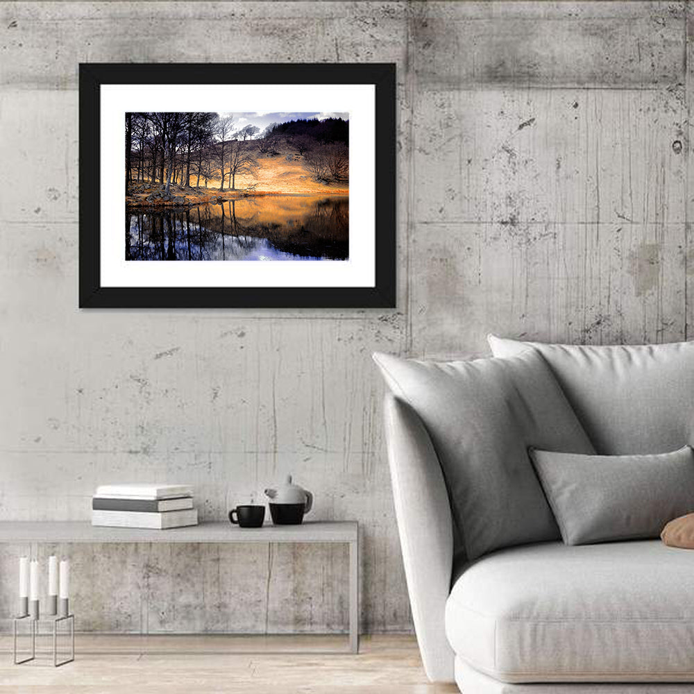Lake District Reflection Cumbria Wall Art in a room, landscape