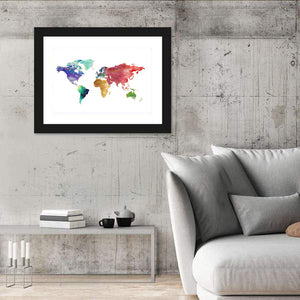 Watercolor World Map Wall Art