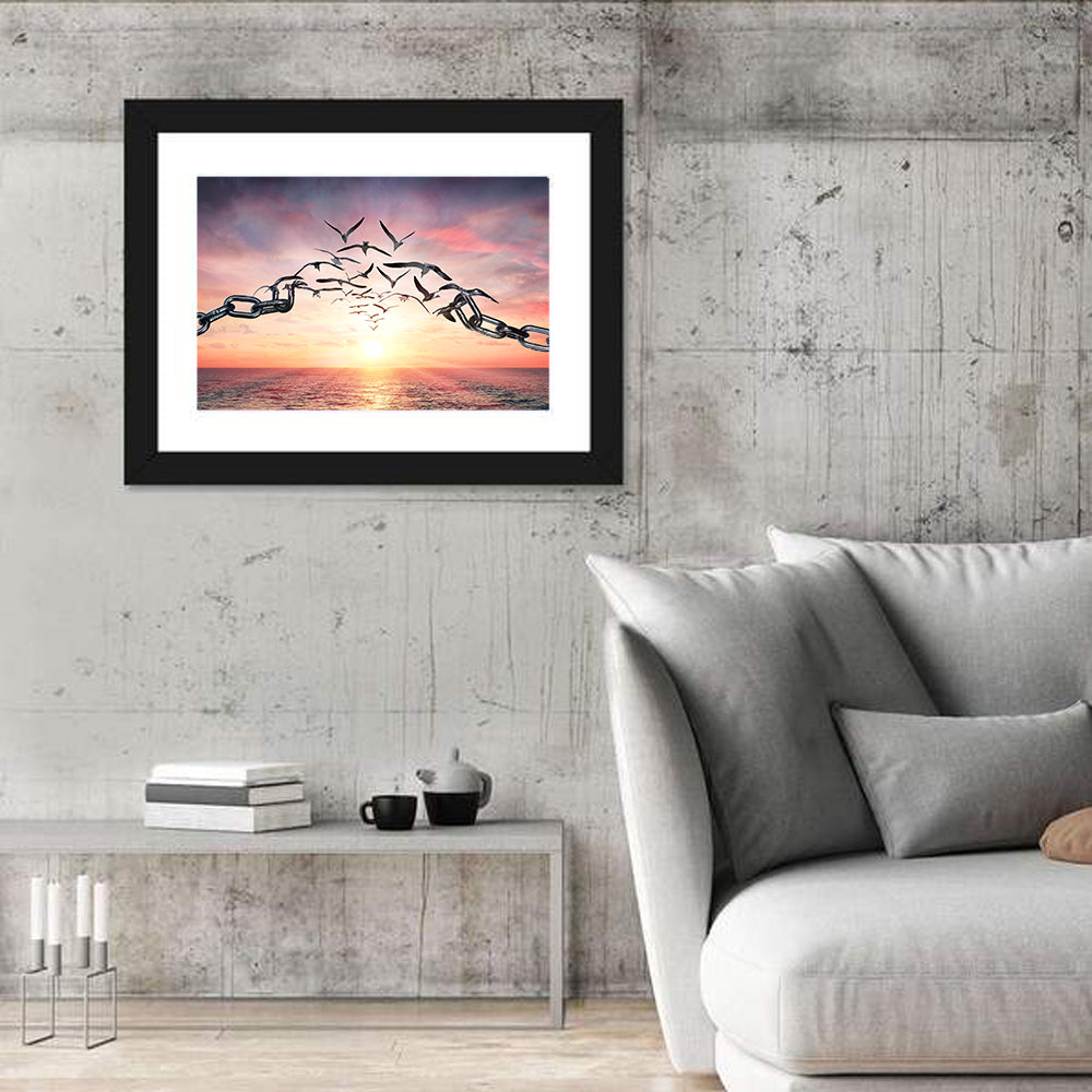 Breaking Chains at Sunset Wall Art