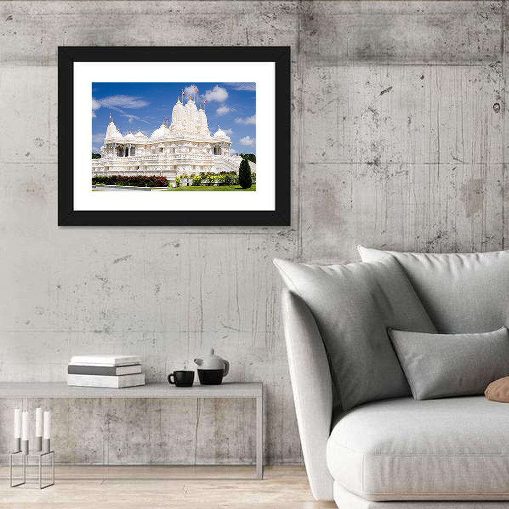 White Marble Hindu Temple, Atlanta Wall Art in a room, landscape