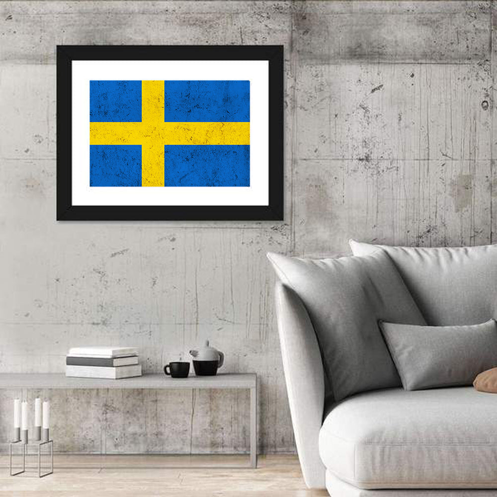 Weathered Swedish Flag Wall Art