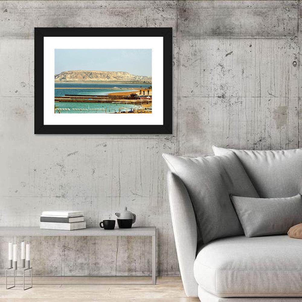 Dead Sea at Ein Bokek Wall Art in a room, landscape