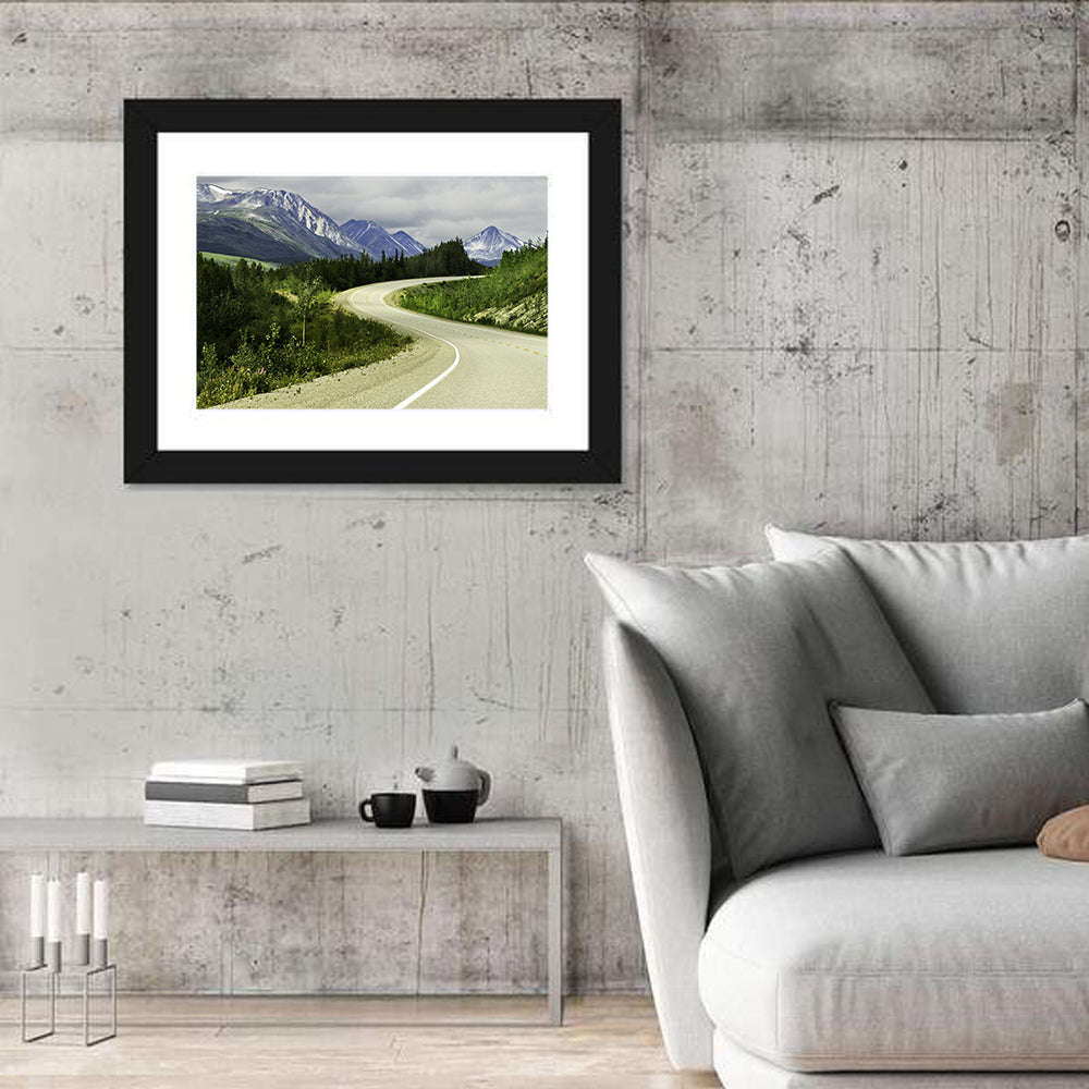 Winding Road to Snow Capped Alaskan Peaks Wall Art