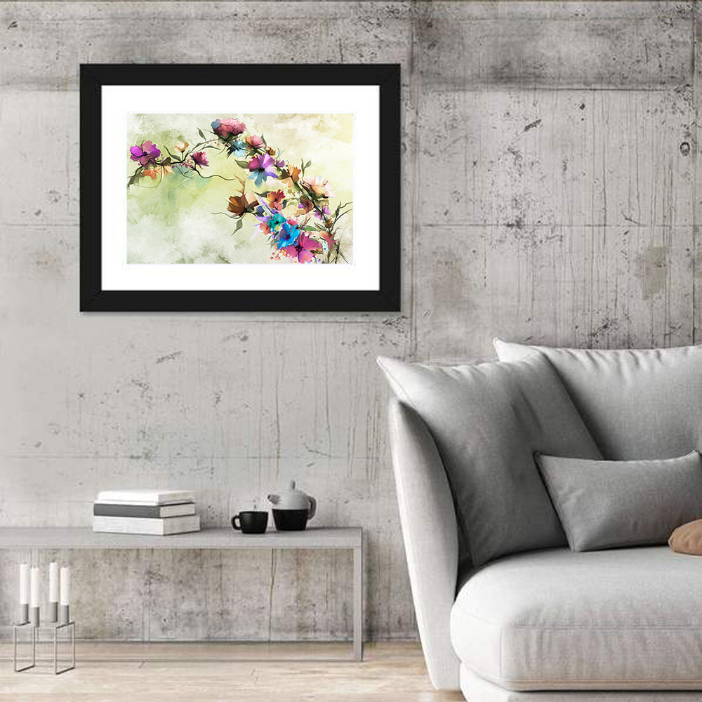 Abstract Floral Branches in Oil Wall Art