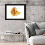Ethiopia Topographic Map Wall Art