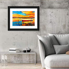 Boats at Golden Sunset Wall Art