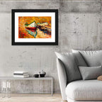 Boat at Jetty with Reflection Wall Art