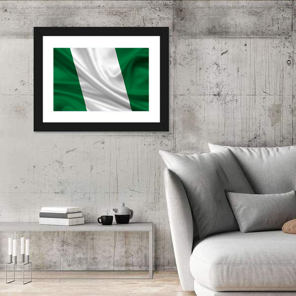 Nigerian Flag with Rippled Texture Wall Art