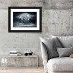 Full Moon Over Misty Forest Wall Art