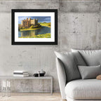 Castle Reflected Over Flower Meadow Wall Art