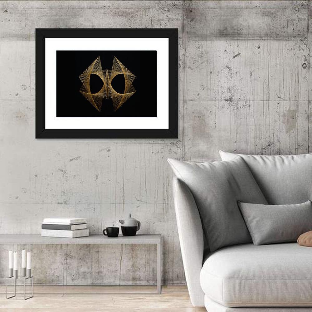Antique Gold String Geometry Wall Art