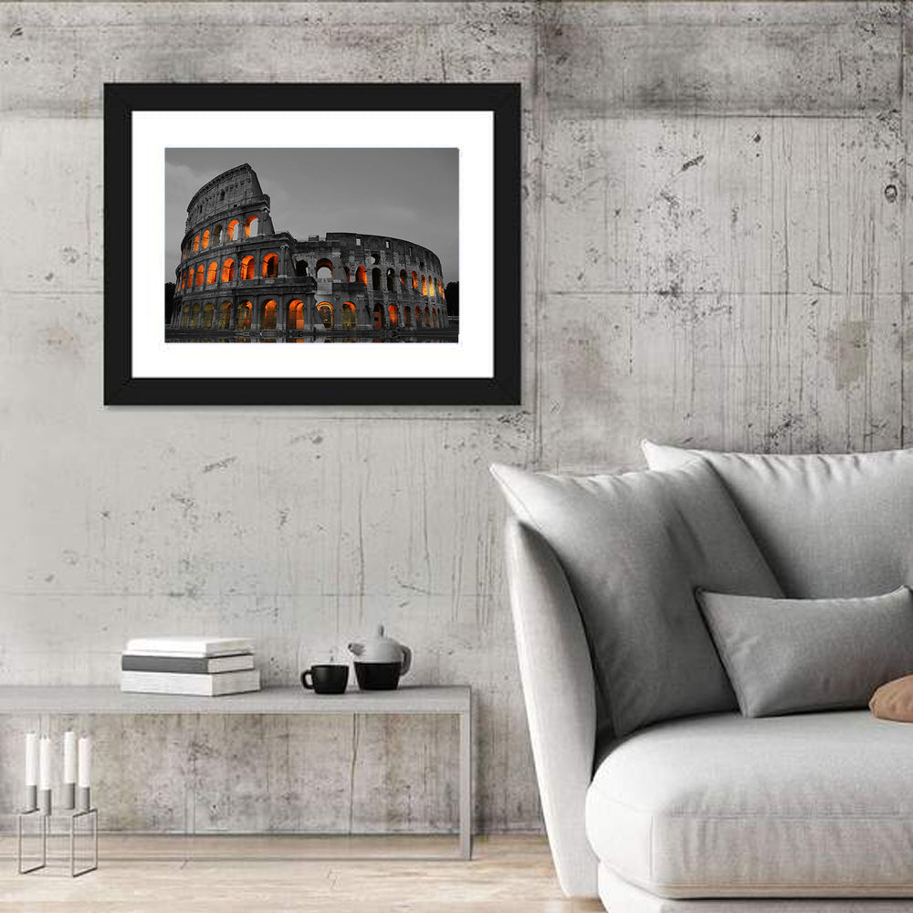Colosseum at Dusk, Rome Wall Art in a room, landscape