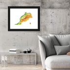 Morocco Topographic Map Wall Art