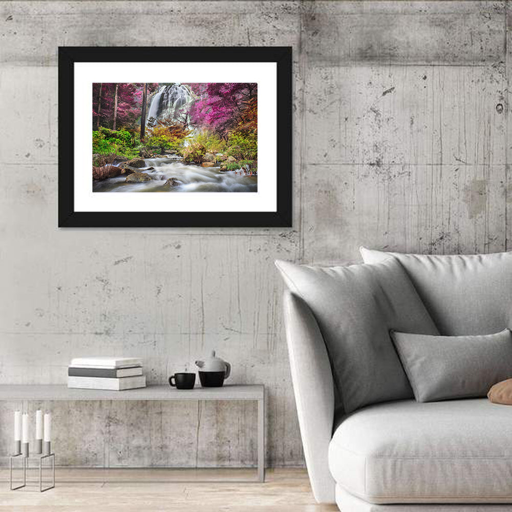 Klonglan Forest Waterfall, Thailand Wall Art in a room, landscape