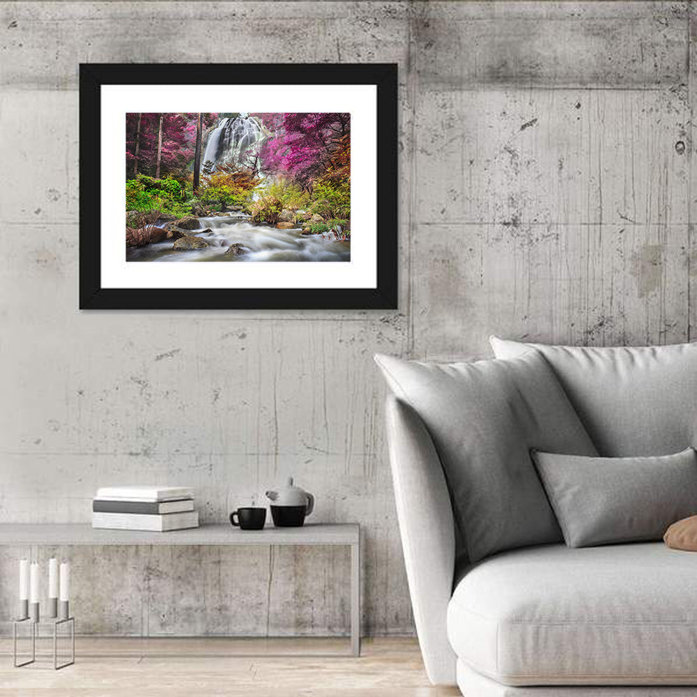 Klonglan Waterfall Wall Art in a room, landscape
