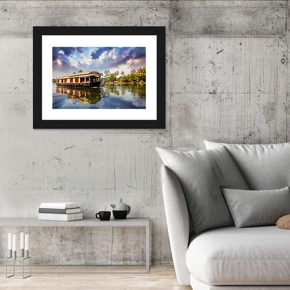 Alleppey Houseboat, Kerala Backwaters Wall Art in a room, landscape