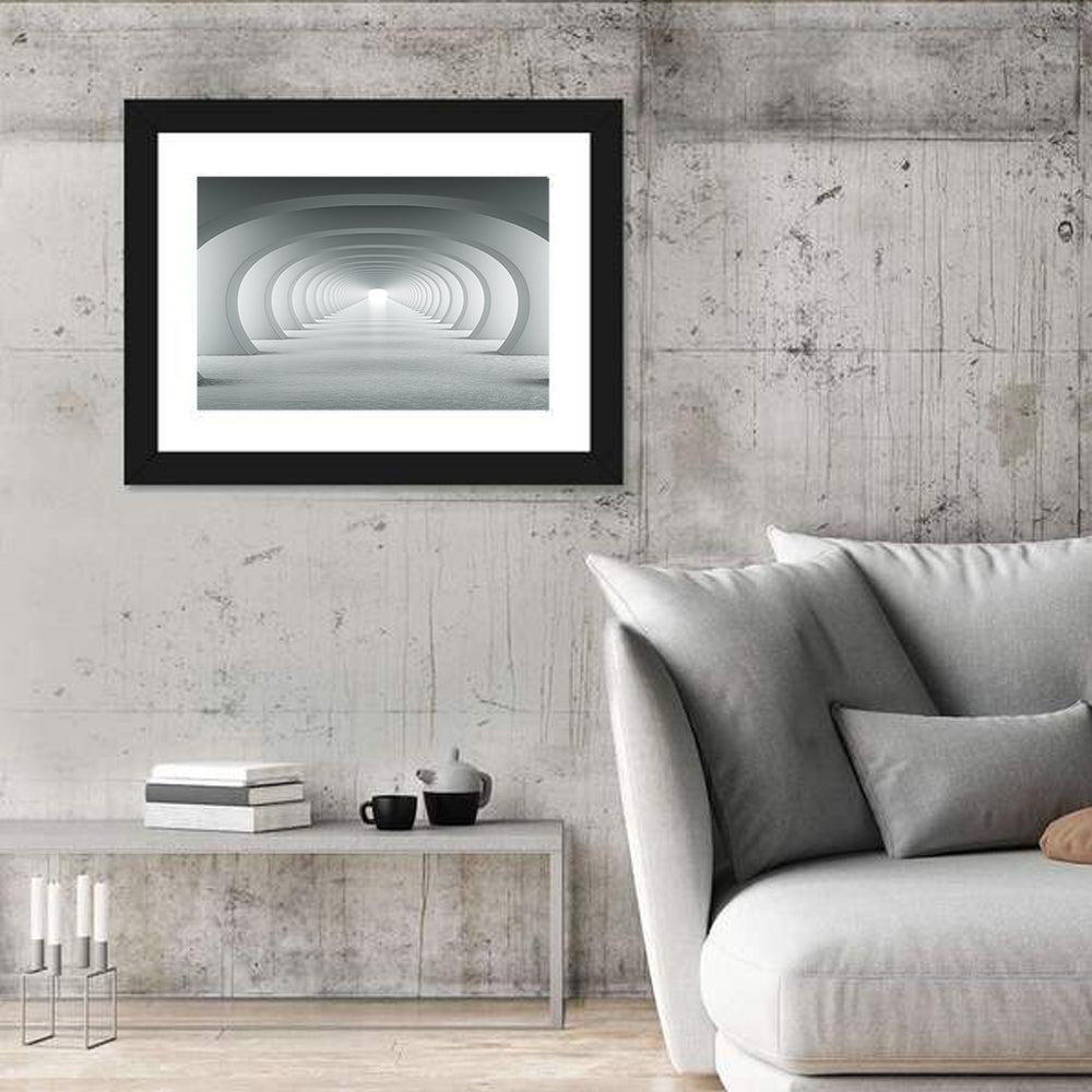 White Arched Corridor Wall Art